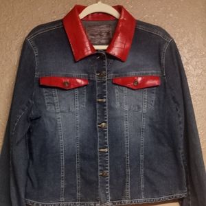 BRIGHTON LIMITED EDITION DENIM AND LEATHER SHACKET SIZE XL